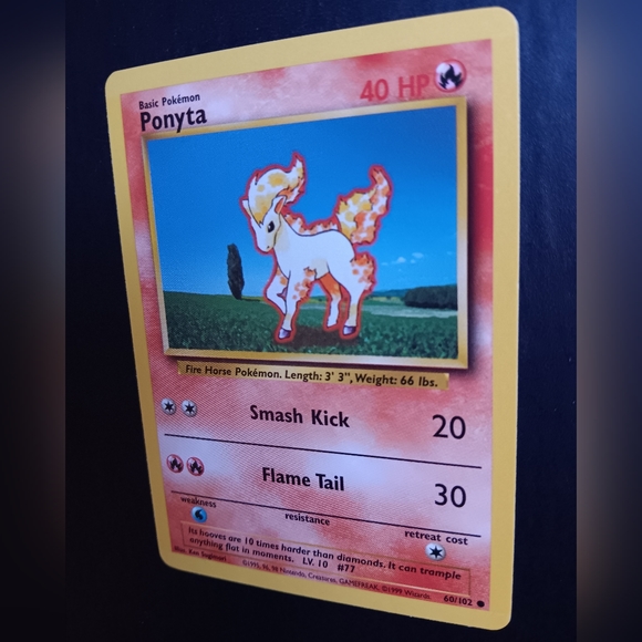 Ponyta Pokemon Card - Base Set - NO. 60/102 Common Non-Holo - Picture 5 of 9
